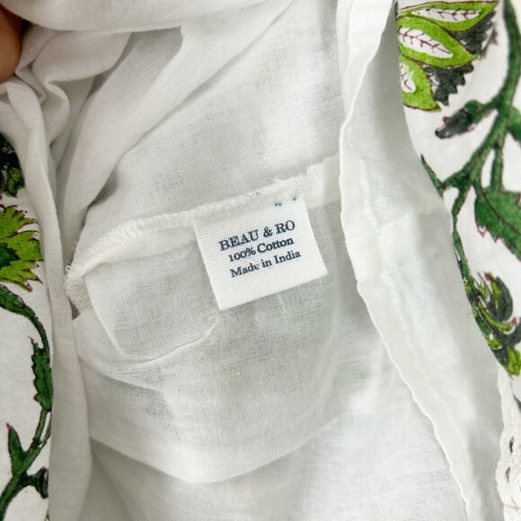 Beau & Ro Boho A-line Midi Skirt Green Floral Tropical Size Small Women's - Picture 5 of 5